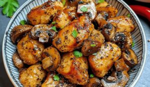 Spiced Black Pepper Chicken With Mushrooms Recipe