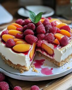 Peach and Raspberry Cheesecake Delight Recipe