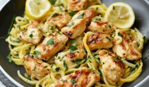 Lemon Garlic Chicken Zoodles Recipe