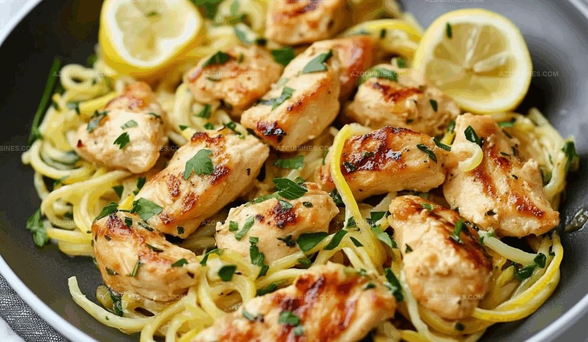 Lemon Garlic Chicken Zoodles Recipe