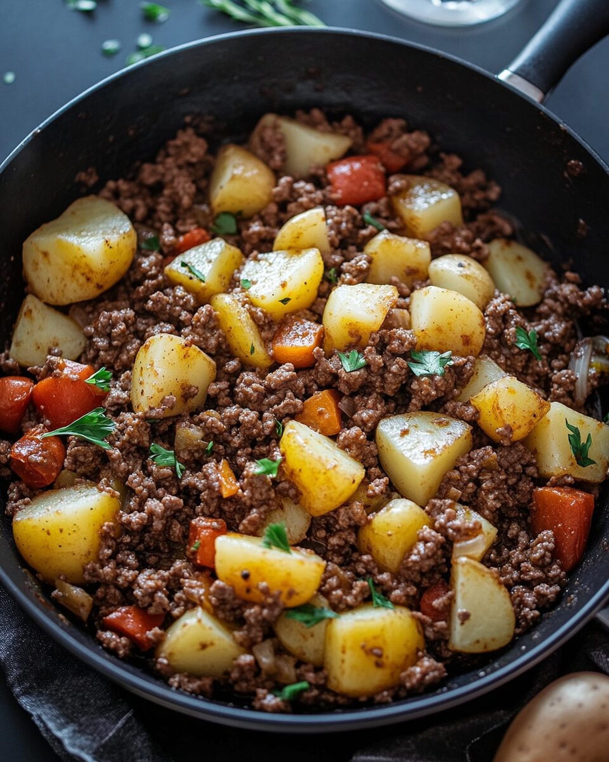 Ground Beef and Potatoes Skillet Recipe