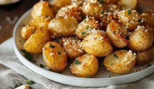 Roasted Garlic Butter Parmesan Potatoes Recipe