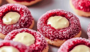 Red Velvet Thumbprint Cookies With Cream Cheese Recipe