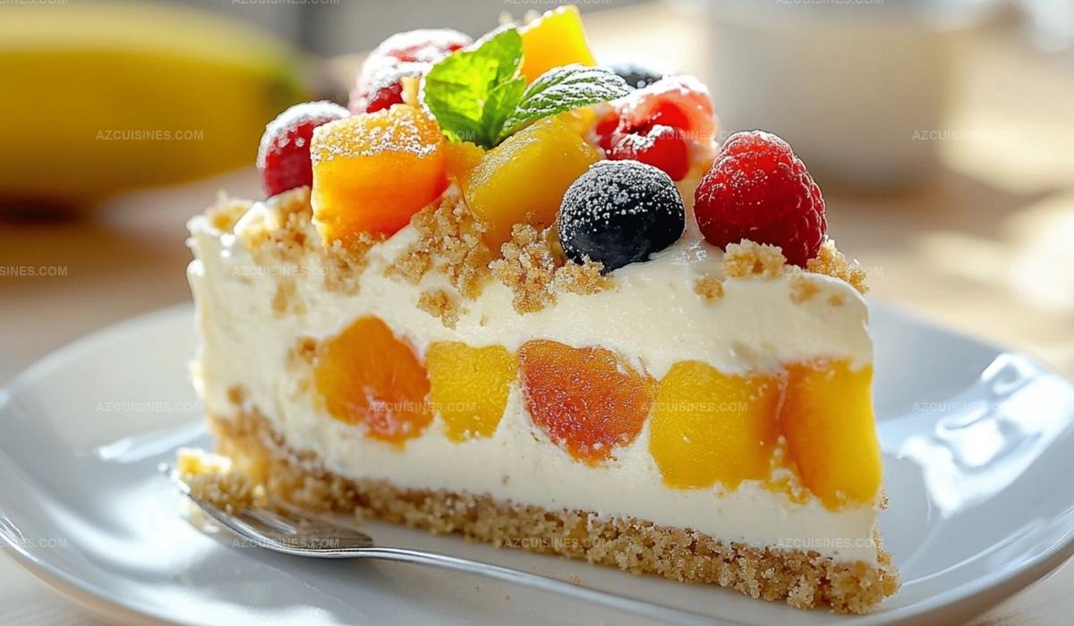 Tropical Fruits Cheesecake Crumb Cake Recipe
