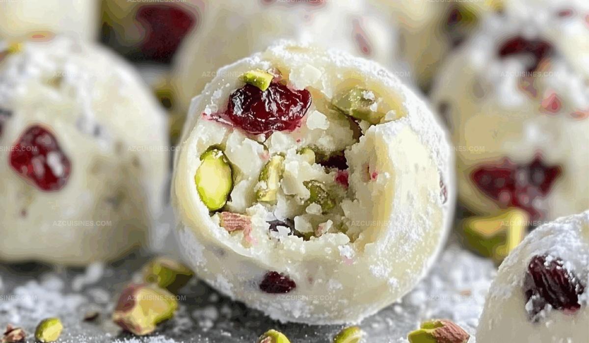 Cranberry Pistachio White Chocolate Truffles Recipe