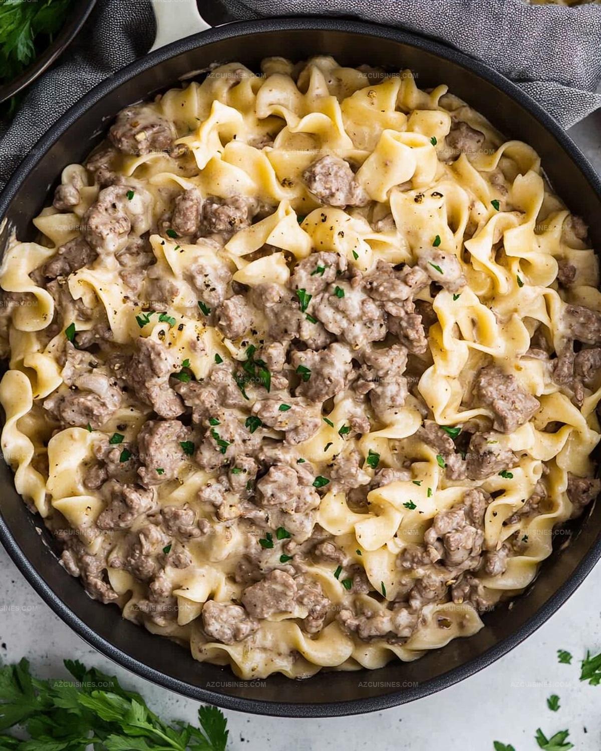 Creamy Beef Stroganoff with Mushrooms Recipe