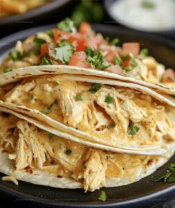 Slow Cooker Queso Chicken Tacos Recipe