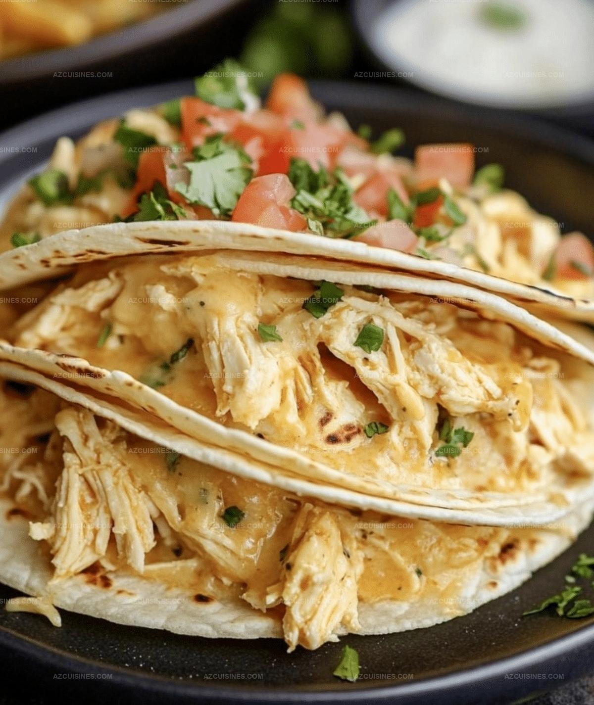 Slow Cooker Queso Chicken Tacos Recipe