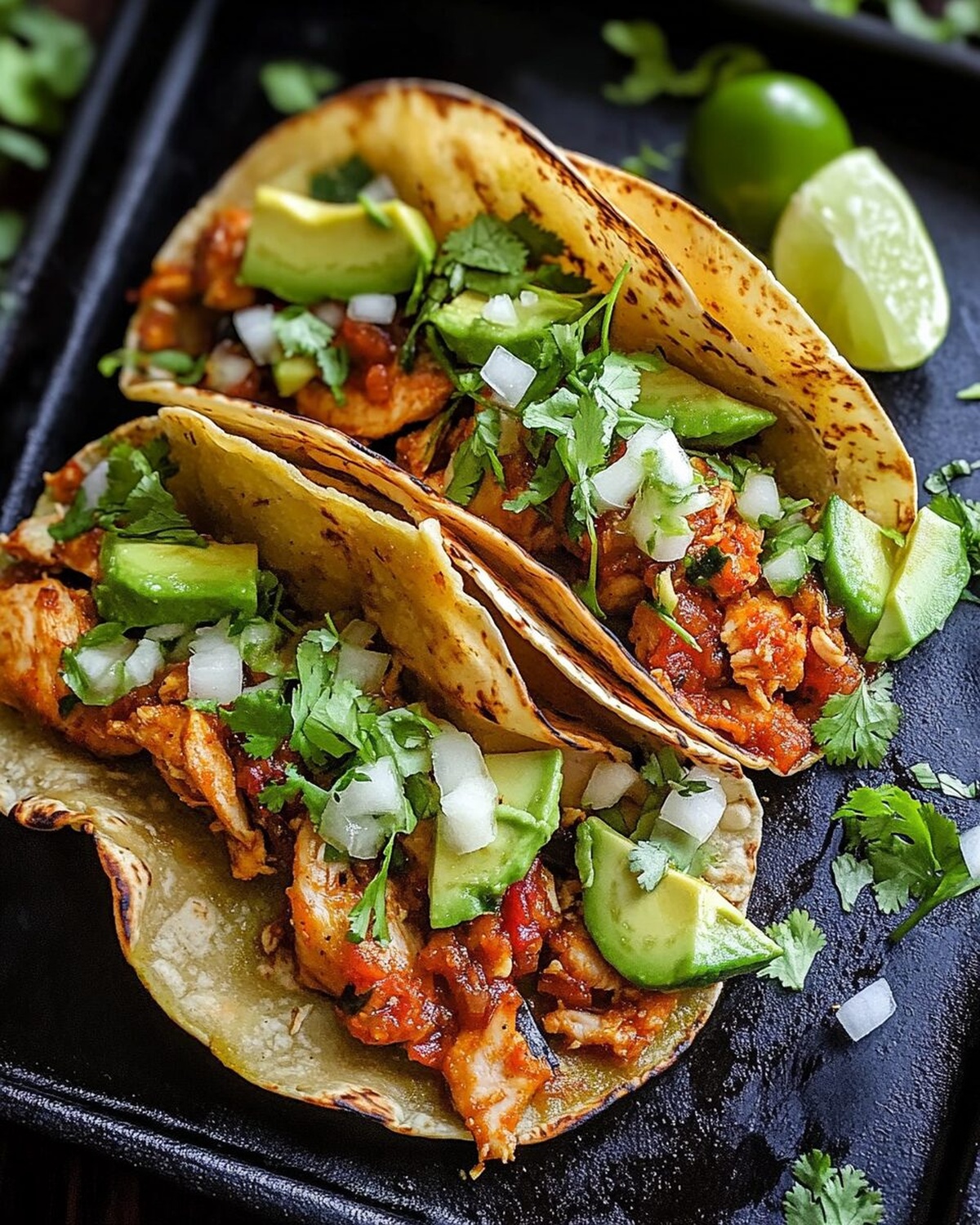Crispy Poblano Chicken Tacos with Avocado-Jalapeno Salsa Recipe