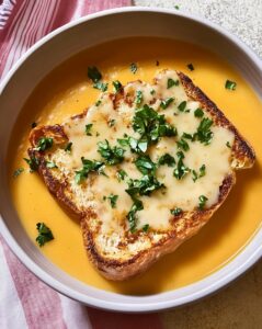 Butternut Bisque with French Onion Toast Topper Recipe