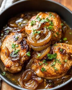 Cider Braised Chicken with Caramelized Onions Recipe