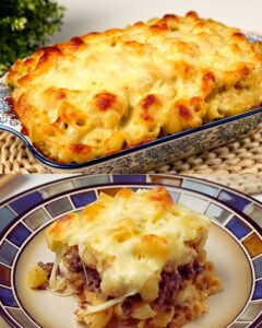 Hearty Baked Pasta with Minced Meat and Cheese Recipe
