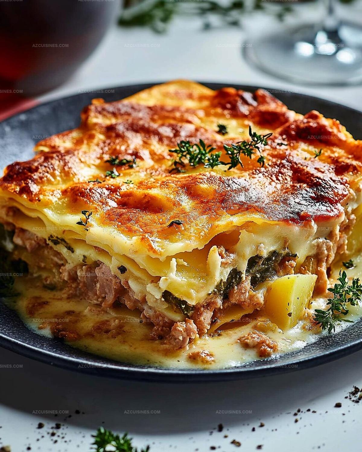 Creamy Pork and Potato Lasagne Recipe