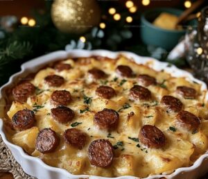 Kielbasa Sausage Cheesy Potato Casserole Recipe