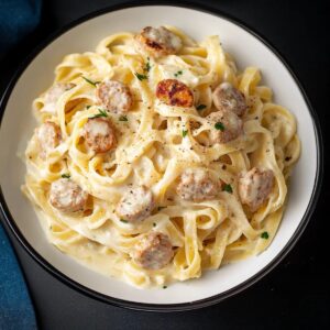 Fettuccine Alfredo with Chicken Sausage Recipe