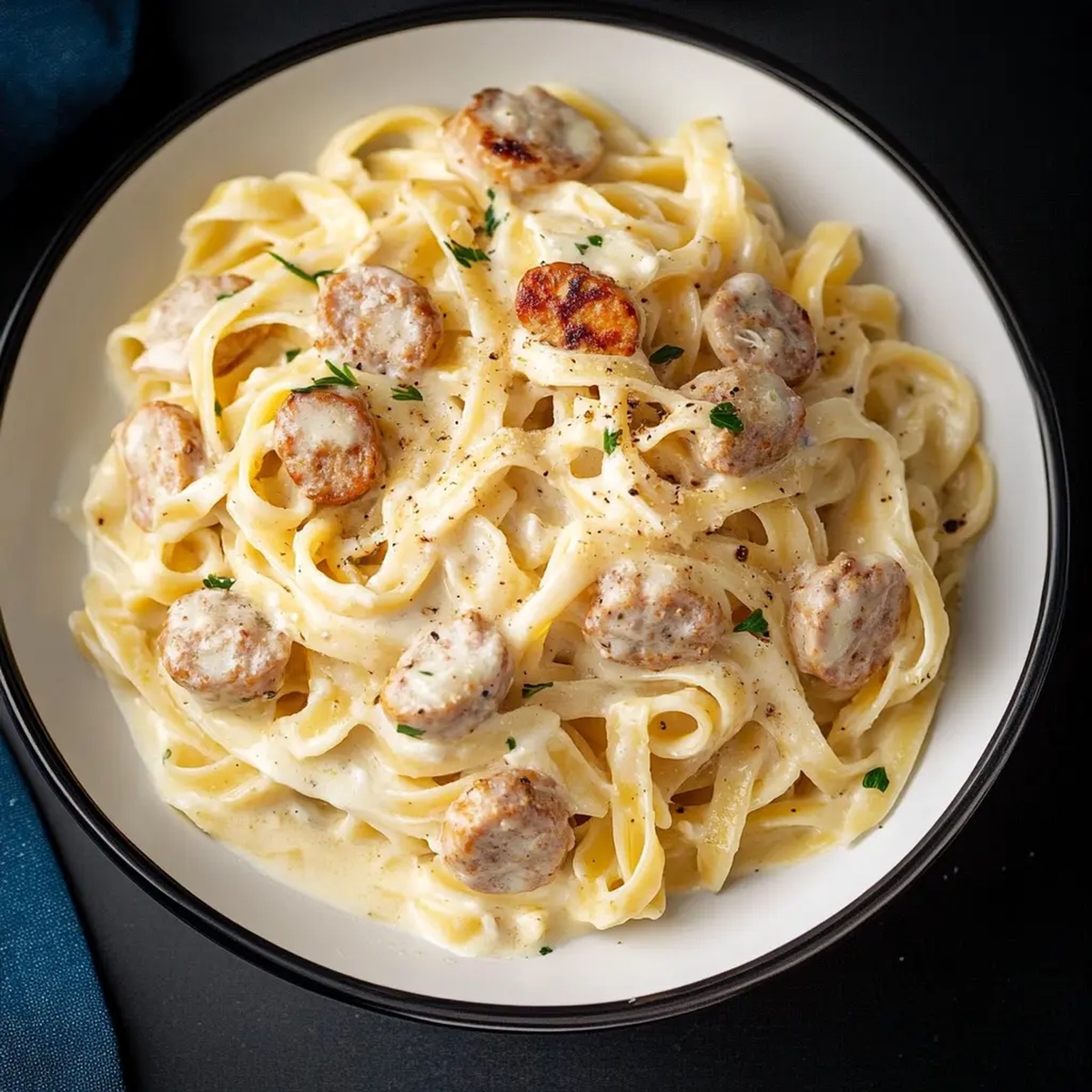Fettuccine Alfredo with Chicken Sausage Recipe