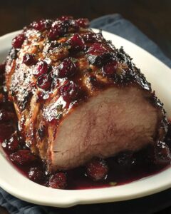 Quick Savory Cranberry Glazed Pork Loin Roast Recipe