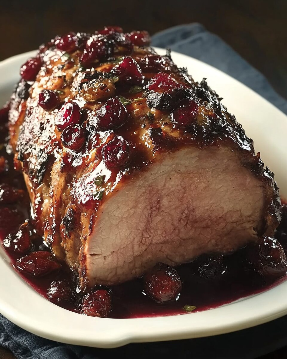 Quick Savory Cranberry Glazed Pork Loin Roast Recipe