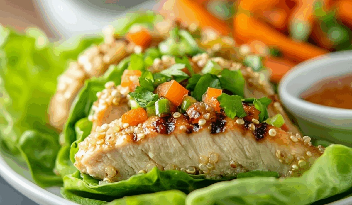 Chicken Quinoa Lettuce Wraps With Peanut Sauce Recipe