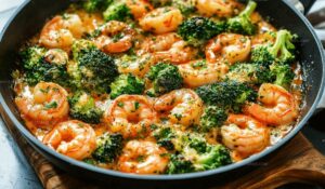 Garlic Butter Shrimp And Broccoli Skillet Recipe