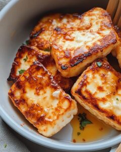 Crispy Air-Fried Halloumi with Honey Drizzle Recipe