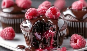 Raspberry Chocolate Lava Cupcakes Recipe