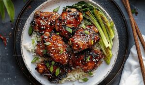 Air Fryer Asian-Glazed Boneless Chicken Thighs Recipe