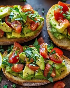 Crispy Toasted Bread with Smashed Avocado & Zesty Tomato Topping Recipe