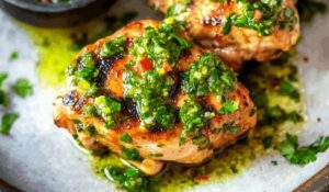 Grilled Chicken Thighs with Chimichurri Recipe