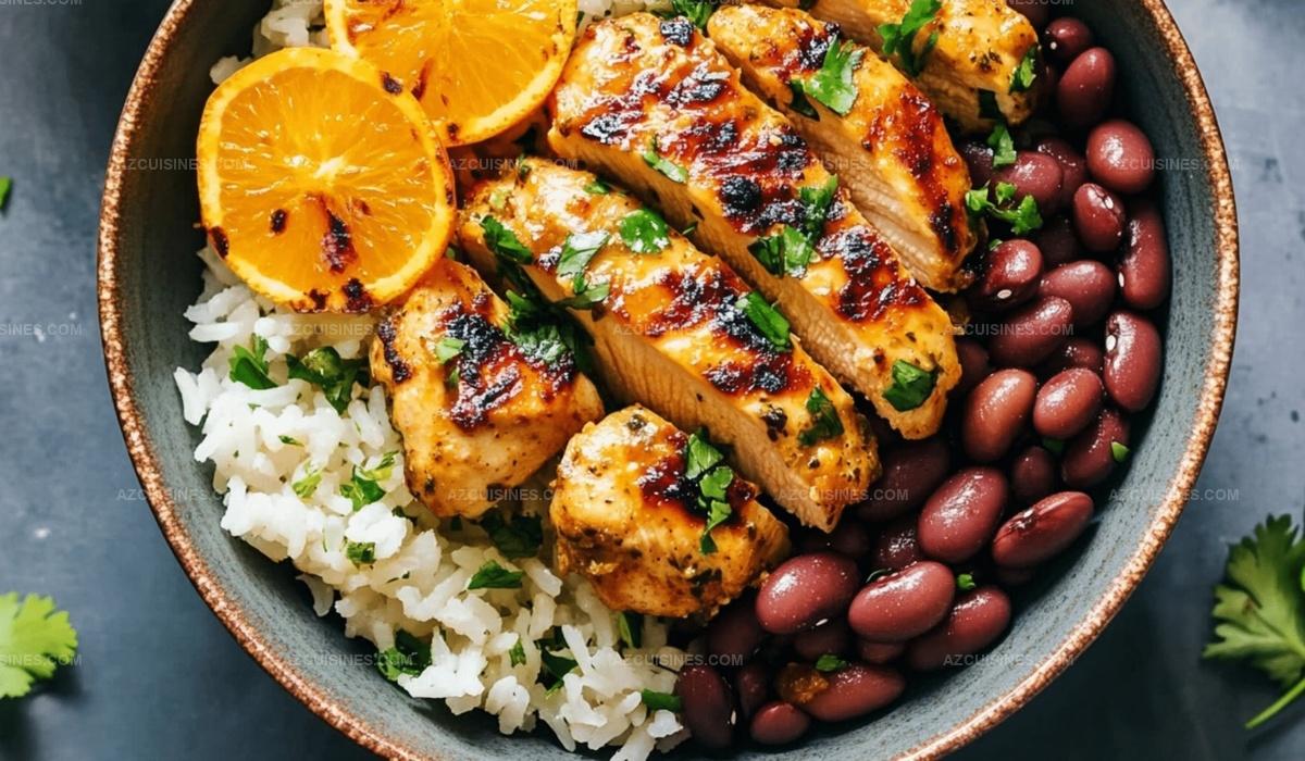 Cilantro Orange Chicken With Rice And Beans Recipe
