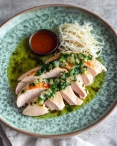 Poached Chicken Breast with Ginger Shallot Sauce Recipe