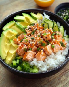 Spicy Canned Salmon Salad Rice Bowl Recipe
