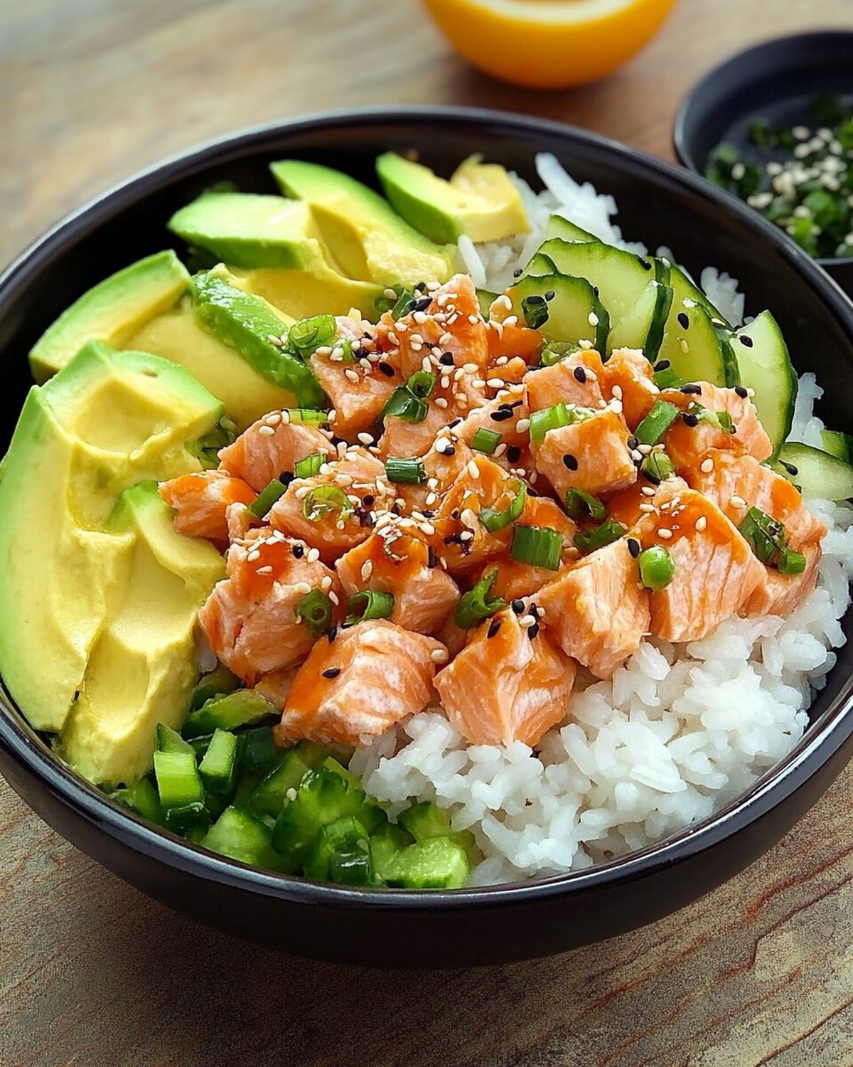 Spicy Canned Salmon Salad Rice Bowl Recipe