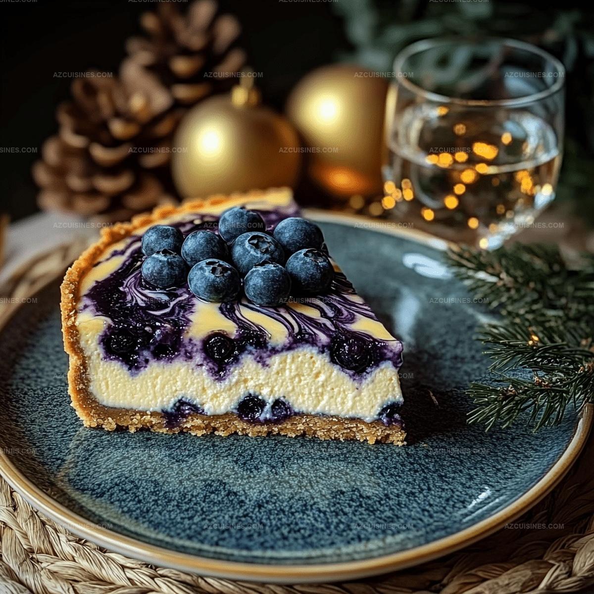 Lemon Blueberry Swirl Cheesecake Recipe