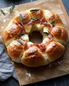 Prosciutto-Stuffed Brie Bun Ring Recipe