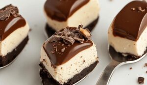 Peanut Butter and Chocolate Cheesecake Spoons Recipe