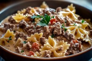 Creamy Beef And Bowtie Pasta Recipe