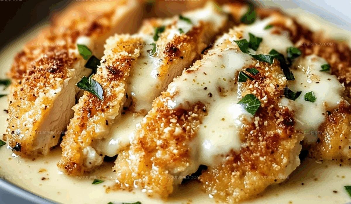 Parmesan Crusted Chicken With Alfredo Recipe