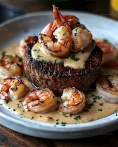 Noble Filet Mignon with Shrimp and Lobster Cream Sauce Recipe