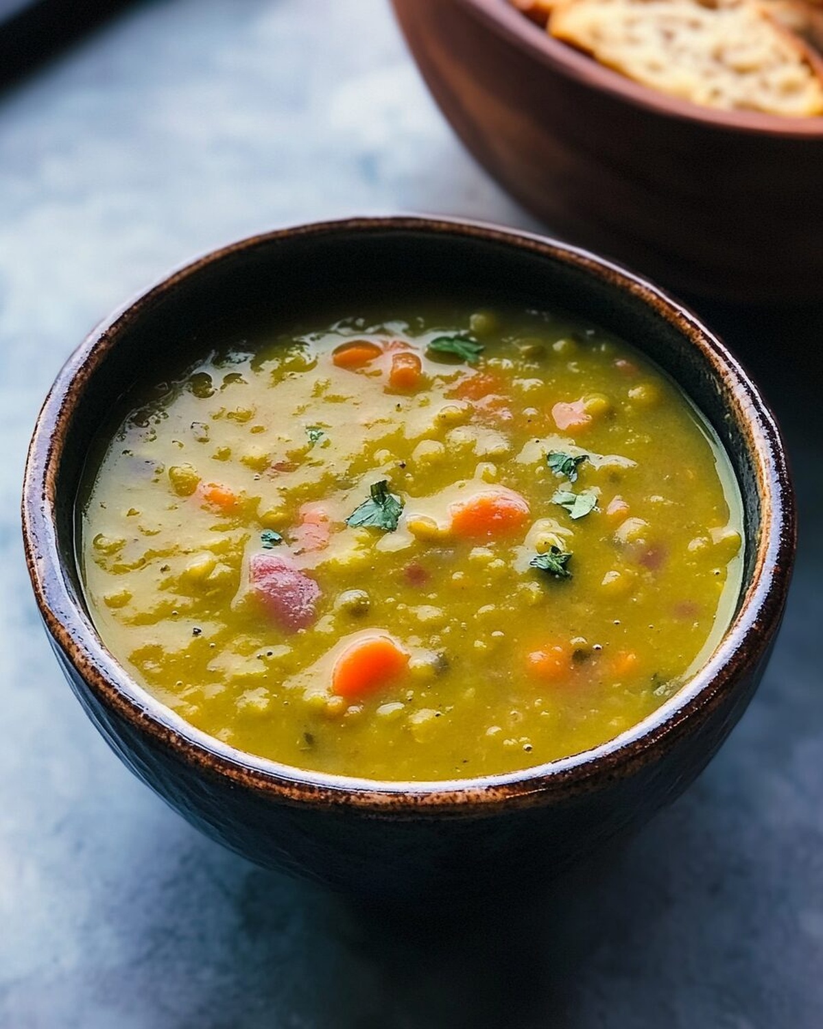 Creamy Split Pea Soup with Savory Ham and Aromatic Spices Recipe