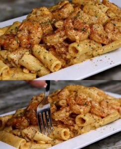 Luxurious Shrimp Pasta in a Creamy Cheese Sauce Recipe