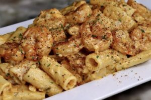 Luxurious Shrimp Pasta in a Creamy Cheese Sauce Recipe