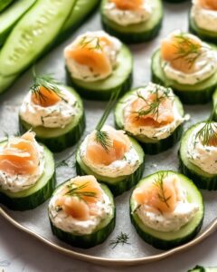 Cucumber Canapes with Smoked Salmon Mousse Recipe