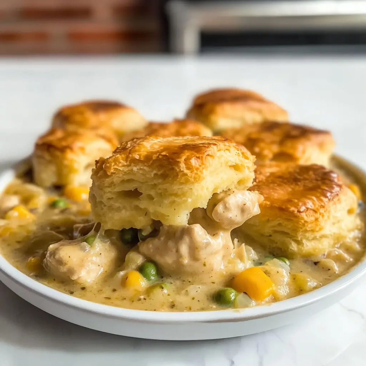 Chicken Pot Pie with Biscuits Recipe