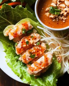 Fresh Vietnamese Lettuce Cups with Creamy Peanut Drizzle Recipe