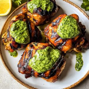 Peruvian Chicken Thighs with Green Sauce Recipe