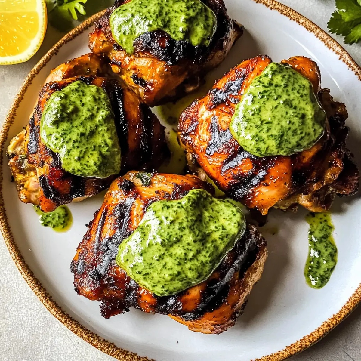 Peruvian Chicken Thighs with Green Sauce Recipe