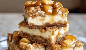 Caramel Apple Blondie Cheesecake Bars Recipe