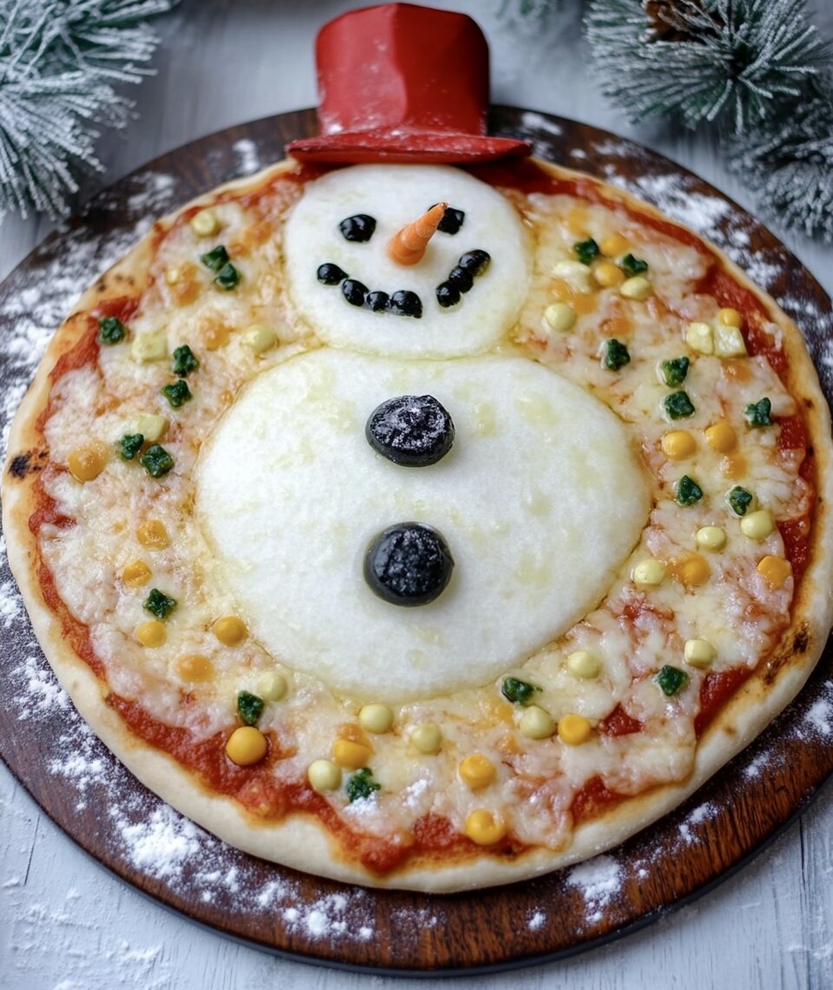 Easy Homemade Snowman Pizza Recipe