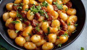 Gnocchi with Chorizo and Harissa Sauce Recipe